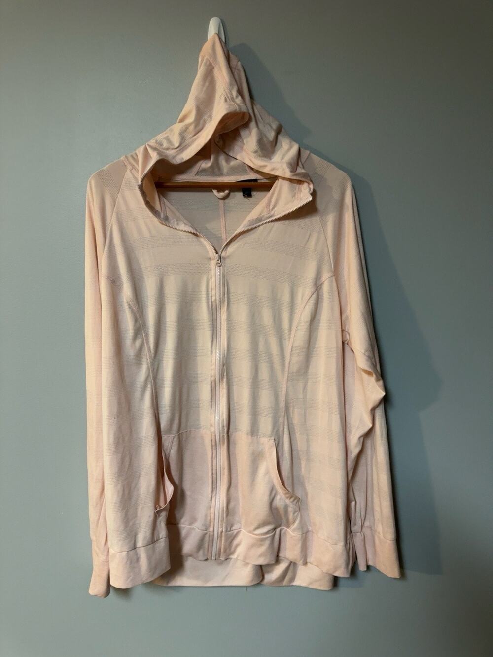 Torrid Size 3 Blush Pink Active Full Zip Hooded Jacket Hoodie 3X 22 24 EUC